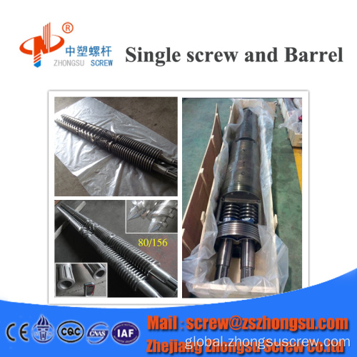 Conical twin screw barrel Bimetallic conical twin barrel double screw extruder Manufactory